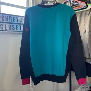 Entree LS Mens crew neck size small teal pink